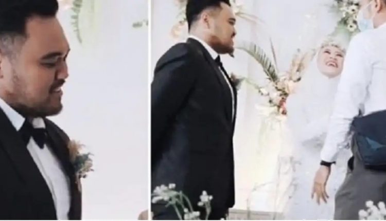 عروس تعانق حبيبها السابق بعد موافقه زوجها